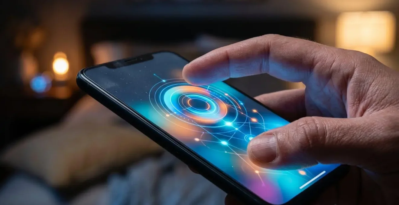 Main tenant un smartphone avec interface de programmation de recharge nocturne