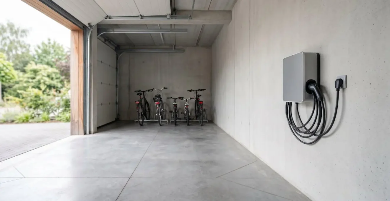 Installation de borne de recharge intelligente dans garage résidentiel belge